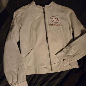 Wilsons Leather White Jacket with Red Accents